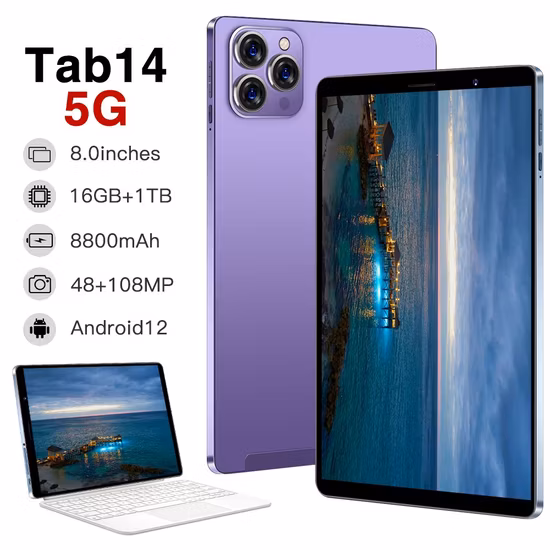 Venta directa de fábrica, tarjeta SIM para llamadas telefónicas 4G 5g de 14 pulgadas, 16GB de RAM, 1tb de ROM, Android Khan, tableta educativa de aprendizaje para estudiantes, PC Pad
