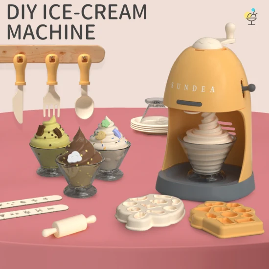 Máquina de helado DIY, juego de barro de Color, juguetes creativos de arcilla seca al aire para niños, accesorios de herramientas ricas, masa de juguete educativa, arcilla de Color